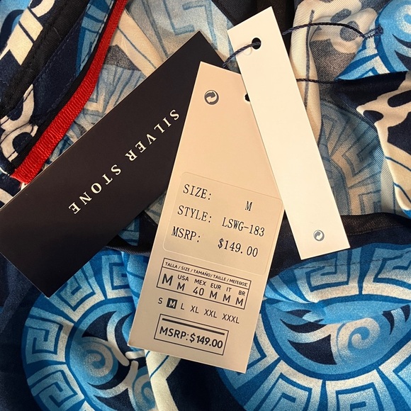 Silver Stone Size Medium Paisley Collection Long Sleeve Men's Modern Fit. New - Picture 6 of 6